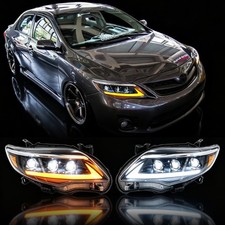 Pair LED Headlights For Toyota Corolla 2011 2012 2013 w/Sequential Animation DRL picture