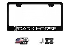 Engraved Dark Horse Black Premium Metal License Plate Frame picture
