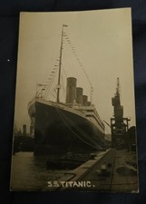 S.S. TITANIC - WHITE STAR LINE - REAL PHOTO POSTCARD - RPPC SOUTHAMPTON picture