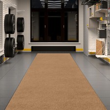 Runner Rug Hallway Non Slip Rubber Back Custom Size as Carpet Doormat Dark Beige picture