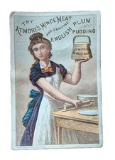 Antique Victorian Trade Card Atmore's Mince Meat and English Plum Pudding picture