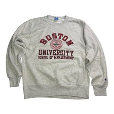 Vintage Champion Boston University School Management Crewneck Sweatshirt L USA picture