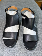 EuroSoft by Sofft Black Strappy Ankle Strap Buckle  leather Sandals Women's 10W picture