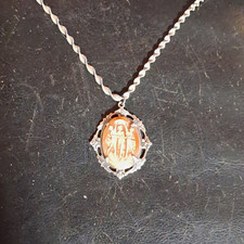 Vintage Real Shell Camio. 925. Chain 925. Perfect Condition. picture