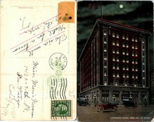 Lawrence Hotel Erie PA At Night Postcard Used (44807) picture