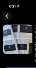 Scandia Home GINEVRA WHITE KING Sheets/Duvet 7 Pc Supima Made Italy NEW RV$1099 picture