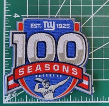 New York Giants 100 Seasons Iron On Embroidered Patch ~ Free Tracking picture