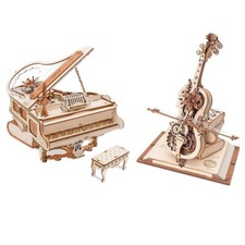 ROKR Magic Piano & Magic Cello 3D Wooden Puzzle DIY Music Box Kids Xmas Gifts picture