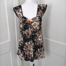 Demi Loon Top Womens XL Floral Pinup Babydoll Cami Tank Coquette Whimsigoth NEW picture
