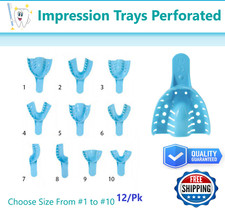 Dental Perforated Plastic Impression Trays XL, L, M, S, Upper /Lower, 12/Bag picture