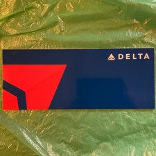 Original Delta Airlines Advertisement Airport Plastic Wall Sign — 15” x 6”x 0.1” picture