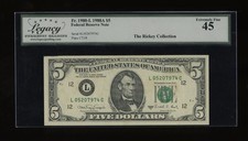DBR 1988-A $5 San Francisco Fr. 1980-L Legacy 45 Serial L05207974C picture