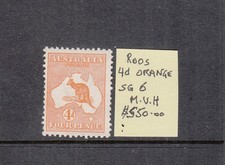 1913 Kangaroos 1st Watermark 4d Orange Mint never hinged. SG 6. Rare & Cheap picture