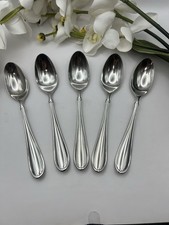 5 Dansk ALPHA Inter Designs Oval Soup Spoons 7.25” Stainless Flatware TorunKorea picture