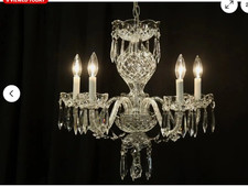 Waterford Crystal Chandelier – B.5 5 Arm Comeragh Cut 1980 – Authentic Vintage  picture