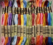 DMC Floss Variegated 18 Skeins 6 Strand Embroidery Thread colors listed new picture