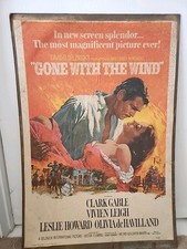 Vintage Gone With The Wind Movie Framed Poster 21x31 Clark Gable Vivien Leigh  picture