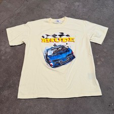 Rhude T-Shirt Mens Medium Yellow Racing Car Graphic Rh Logo Made in USA picture