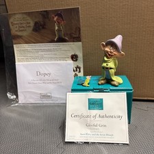 WDCC Dopey Gleeful Grin & Pin Snow White COA Collectors Society and lithograph picture