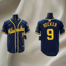Men's Milwaukee Brewers #9 Bob Uecker Cool Base Stitched Jersey picture