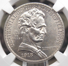 1918 Commemorative *LINCOLN-ILLINOIS* Half Dollar 50c NGC MS62 #011 ECC&C, Inc. picture