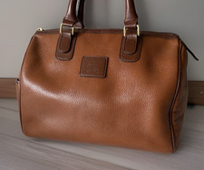 Authentic Burberrys BostonBag Leather Vintage Brown From Japan 01201 picture