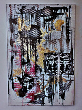 Abstract Mixed Media Style Painting - Unframed Single Piece Wall Art picture