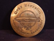 Rare Brass Graf Zeppelin Landing Crew Lakehurst German Airship Pin Iron Cross picture