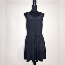 ATHLETA Savannah Strap Mini Athletic Tie Waist Dress Black Women's Small picture