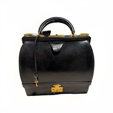 AUTHENTIC VINTAGE HERMÈS SAC MALLETTE — ORIGINAL KEYS — BLACK BOX CALF LEATHER picture