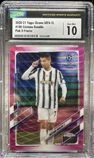 2020 Topps Chrome UCL Cristiano Ronaldo Pink X-Fractor CSG 10 Gem Mint #100 picture
