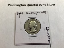 1941 S Washington 90% Silver Quarter from San Francisco Mint 082324 97e picture