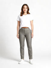 Chico’s Platinum Denim Gold Jeans 3.5  Or 18R  Sparkle Straight Dressy Glam picture