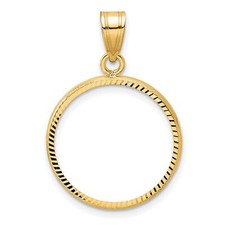 1905-1955 Mexico 5 Pesos Prong Set Plain D/C Coin Bezel in 14k Gold picture