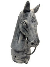 Vintage Antique Cast Iron Horse Head Hitching Post 12” 16lbs Heavy  picture