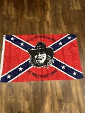 Vintage USA Hank Williams Jr Bocephus 3'x5' Concert Flag Banner Wild Streak Tour picture