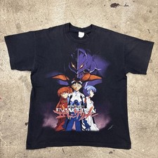 🔥Vintage 1998 Neon Genesis Evangelion Sci-fi Anime T-Shirt Size XL 24x28.5 picture