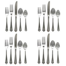Wallace Lotus 18/8 Stainless Steel 20pc. Flatware Set (Service for Four) picture