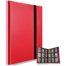 360 Card Pocket Binder with Elastic 9 Pocket Trading Cards Album Folder, Red picture