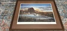 Terry Redlin Morning Chores Signed Numbered Limited Ed Print Matted Framed picture
