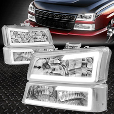 FOR 03-07 CHEVY SILVERADO AVALANCHE LED DRL HEADLIGHT BUMPER LAMPS CHROME/CLEAR picture