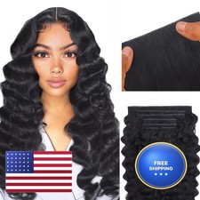 IDN BEAUTY Genius Weft Deep Wave Clip In Hair Extensions 18 Inch 7Pcs Natural picture