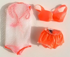 Vintage TNT Mod Barbie Twist 'N Turn Orange Bikini Swimsuit & Cover Up #2 picture