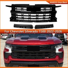 Front Bumper Upper Grille Onyx Black For 2022- 2026 Chevy Silverado 1500 LT RST picture