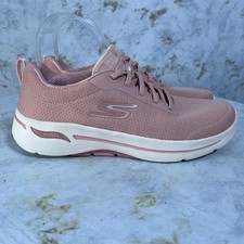 Skechers GoWalk Arch Fit Womens Size 9 Shoes Pink White Comfort Walking Sneakers picture