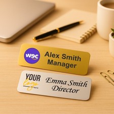 Personalized Name Tag Badge Identification Customized with Text & Logos picture
