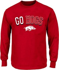 Arkansas Razorbacks Men's Cardinal Go Hogs Long Sleeve T Shirt picture
