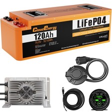 72V (76.8V) 120Ah LiFePO4 Golf Cart Battery –Metal Case Long Design With Charger picture