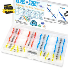 100 Pcs Solder Seal Wire Connectors, Heat Shrink Butt Connectors, Waterproof and picture