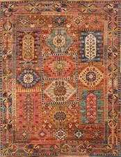 5x7 ft Brown Afghan Hand Knotted Veg dyes Wool Tribal Area Rug picture